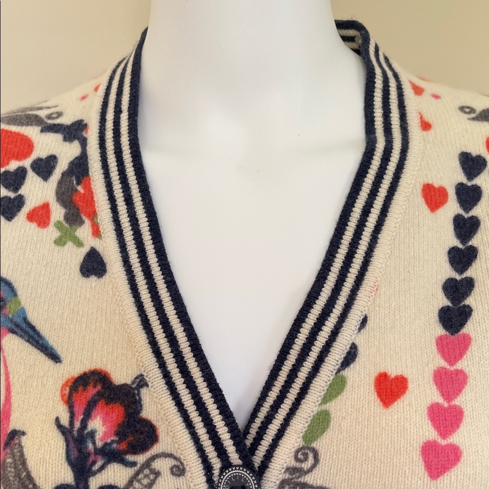 Oilily Cream and Blue Patterned Cardigan - Picture 2 of 13